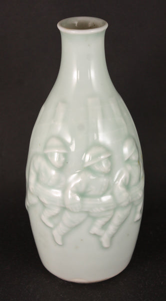 Very Rare Antique Japanese Military Three Human Bombs Shanghai Incident Army Sake Bottle
